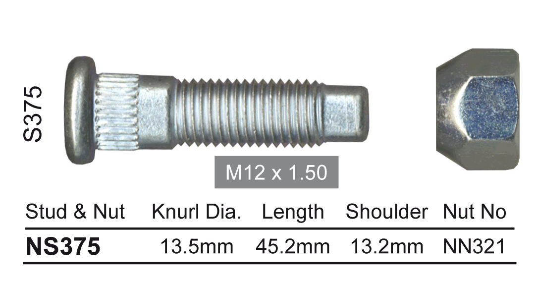 Stud & Nut NS375 - Nice Products | Universal Auto Spares