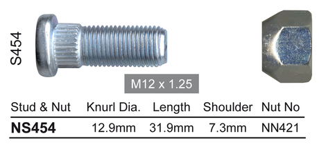 Stud & Nut NS454 - Nice Products | Universal Auto Spares