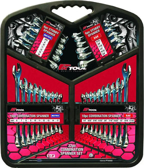 32 Pieces Metric & SAE Regular & Stubby CR-V Combination Spanner Set - PKTool