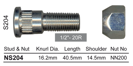 Stud & Nut NS204 - Nice Products | Universal Auto Spares