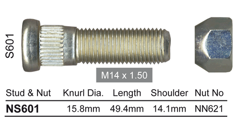 Stud & Nut NS601 - Nice Products | Universal Auto Spares