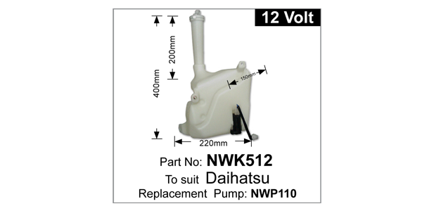 Washer Pump Kit NWK512 - Nice Products | Universal Auto Spares