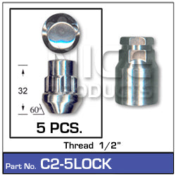 Lock Nuts (5) Nuts C2-5LOCK - Nice Products | Universal Auto Spares