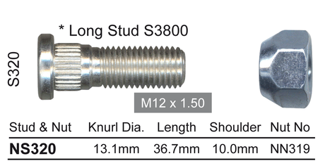 Stud & Nut NS320 - Nice Products | Universal Auto Spares