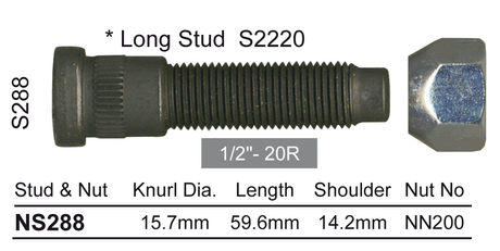 Stud & Nut (226) NS288 - Nice Products | Universal Auto Spares