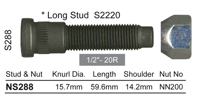 Stud & Nut (226) NS288 - Nice Products | Universal Auto Spares