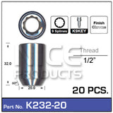 Lock Nuts 20+Key K232-20 - Nice Products | Universal Auto Spares