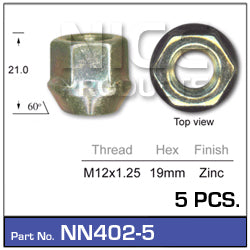 Wheel Nut NN402-5 - Nice Products | Universal Auto Spares