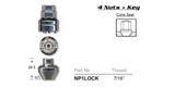 Lock Nuts (set of 4) NP1LOCK - Nice Products | Universal Auto Spares