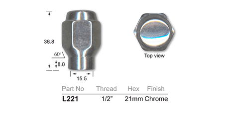 Wheel Nut L221 - Nice Products | Universal Auto Spares