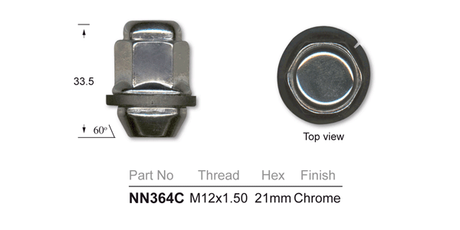 Wheel Nut NN364C - Nice Products | Universal Auto Spares