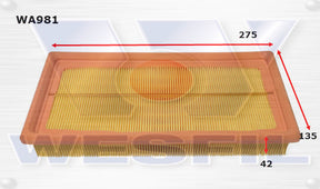 Air Filter A1409/A1435 Fits Chrysler WA981 - Wesfil