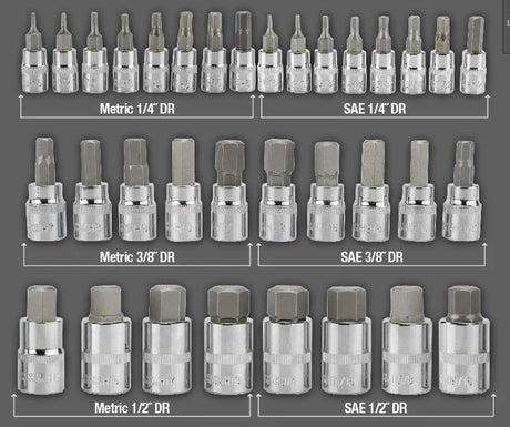 34 Piece Hex Bit Socket Master Set - PKTools | Universal Auto Spares