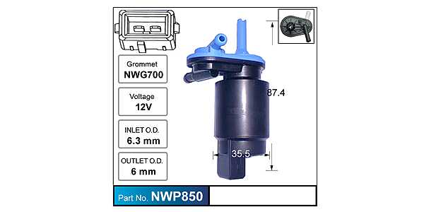 Washer Pump NWP850 - Nice Products | Universal Auto Spares
