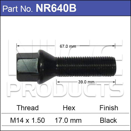 One Piece Stud Black NR640B - Nice Products | Universal Auto Spares