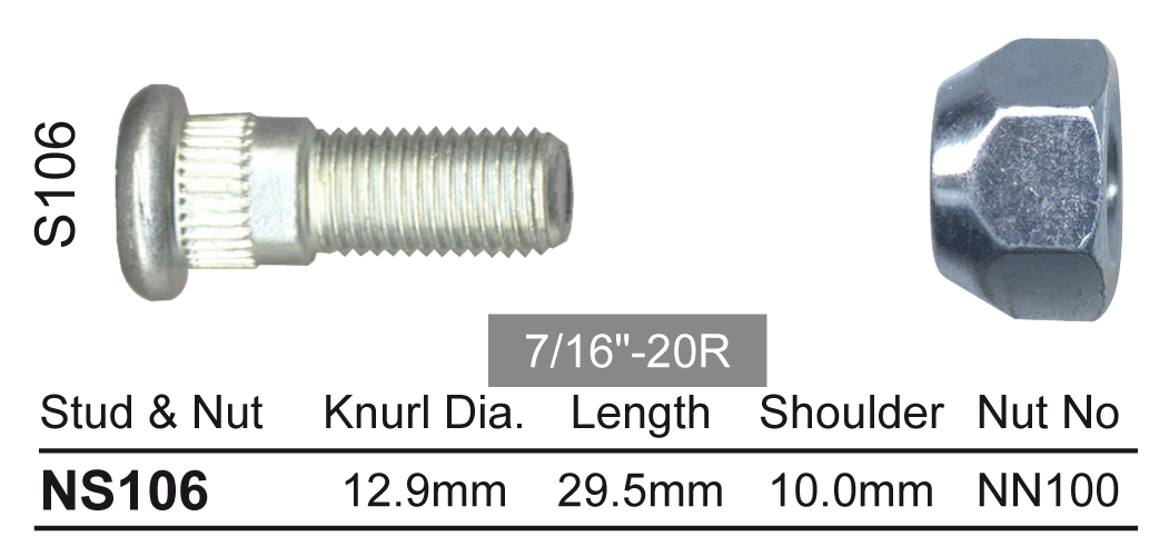 Stud & Nut NS106 - Nice Products | Universal Auto Spares