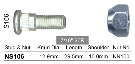 Stud & Nut NS106 - Nice Products | Universal Auto Spares