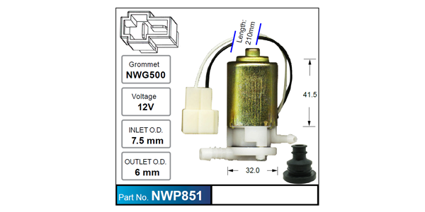 Washer Pump NWP851 - Nice Products | Universal Auto Spares