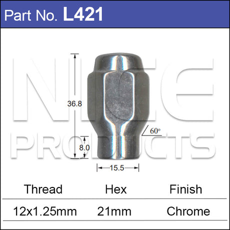 Wheel Nut L421 - Nice Products | Universal Auto Spares