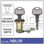 Boot Lock (NDL3A + old lever) NBL38 - Nice Products | Universal Auto Spares