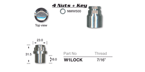 Lock Nuts (set of 4) W1LOCK - Nice Products | Universal Auto Spares