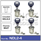 Door Lock set 4 NDL2-4 - Nice Products | Universal Auto Spares