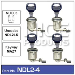 Door Lock set 4 NDL2-4 - Nice Products | Universal Auto Spares
