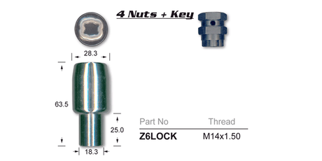 Lock Nuts (set of 4) Z6LOCK - Nice Products | Universal Auto Spares