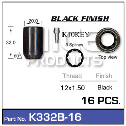 Lock Nuts 16+Key K332B-16 - Nice Products | Universal Auto Spares