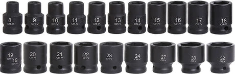 35pc 1/2” Dr 6pt Short & Deep Impact Socket Set - PKTools | Universal Auto Spares