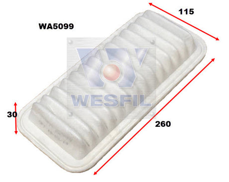 Air Filter Fits Toyota WA5099 - Wesfil | Universal Auto Spares