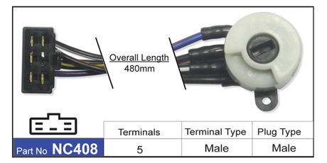 Ignition Switch NC408 - Nice Products | Universal Auto Spares