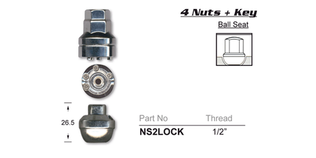 Lock Nuts (set of 4) NS2LOCK - Nice Products | Universal Auto Spares