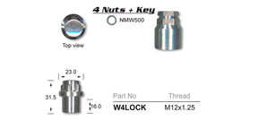 Lock Nuts (set of 4) W4LOCK - Nice Products | Universal Auto Spares