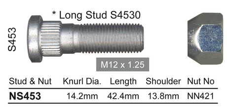 Stud & Nut NS453 - Nice Products | Universal Auto Spares