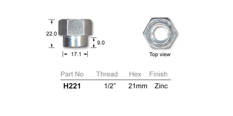 Wheel Nut H221 - Nice Products | Universal Auto Spares