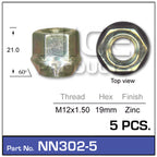 Wheel Nut NN302-5 - Nice Products | Universal Auto Spares