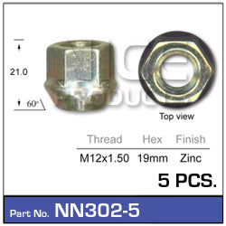 Wheel Nut NN302-5 - Nice Products | Universal Auto Spares
