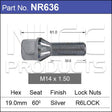 Wheel Bolt NR636 - Nice Products | Universal Auto Spares