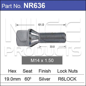 Wheel Bolt NR636 - Nice Products | Universal Auto Spares