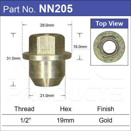 Wheel Nut NN205 - Nice Products | Universal Auto Spares