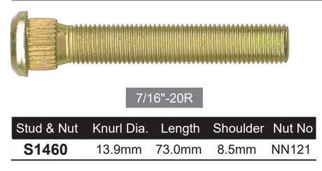 Long wheel stud S1460-100 - Nice Products | Universal Auto Spares