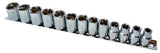13 Piece Chrome Plated Drop Forged Socket Set With Holder Tray - Tool King