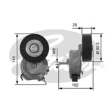 Tensioner ALFA ROMEO 936A0 DOPHC 24V 38473 - Gates