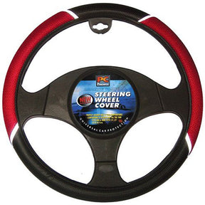 Steering Wheel Cover 38cm Breathe Free Anti-Slip Red - PC Procovers