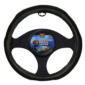 Steering Wheel Cover 38cm Soft Grip 3 Pads Black - PC Procovers