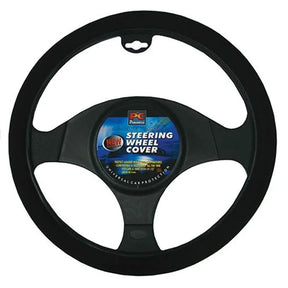 Steering Wheel Cover 38cm Terry Toweling Black- PC Procovers