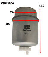 Diesel Fuel Filter Z1062 Multiple Applications WCF374 - Cooper