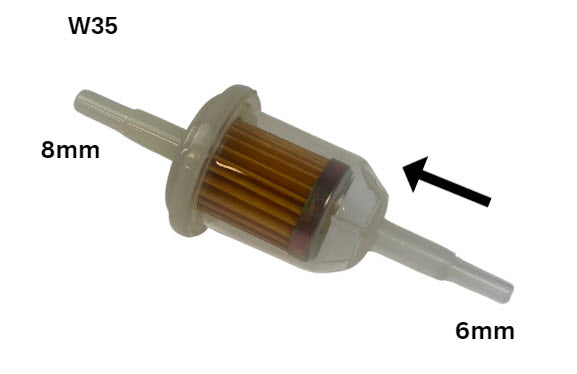 Plastic In-Line Fuel Filter W35 - Cooper