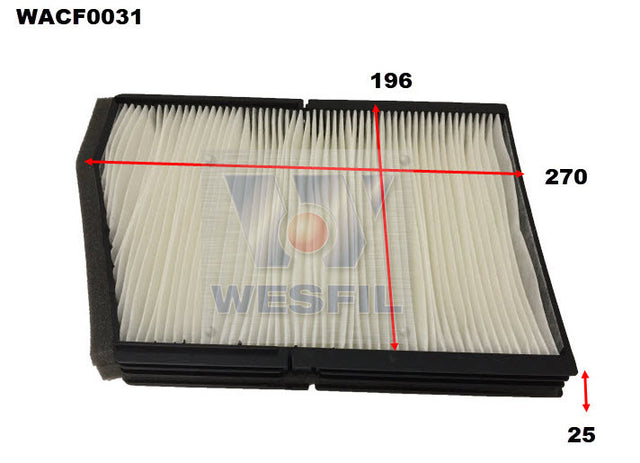 Cabin Filter RCA123P Fits Daewoo WACF0031 - Wesfil | Universal Auto Spares